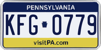 PA license plate KFG0779