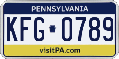 PA license plate KFG0789