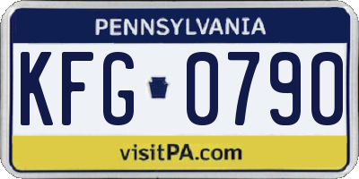 PA license plate KFG0790