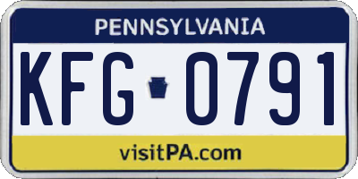 PA license plate KFG0791