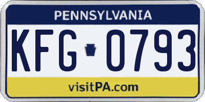PA license plate KFG0793