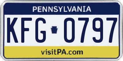 PA license plate KFG0797