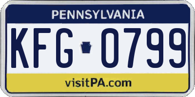 PA license plate KFG0799