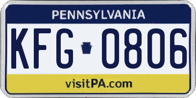 PA license plate KFG0806