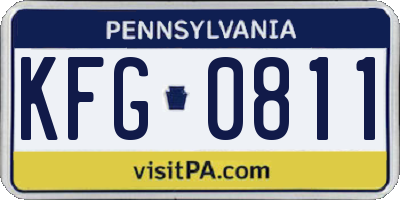 PA license plate KFG0811