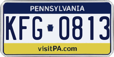 PA license plate KFG0813