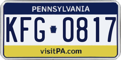 PA license plate KFG0817