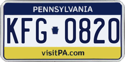 PA license plate KFG0820