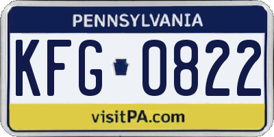 PA license plate KFG0822