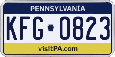 PA license plate KFG0823