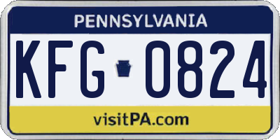 PA license plate KFG0824