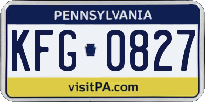 PA license plate KFG0827