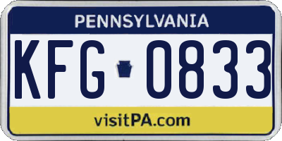 PA license plate KFG0833