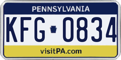 PA license plate KFG0834