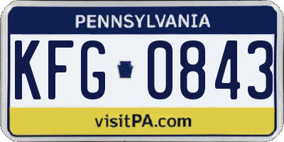 PA license plate KFG0843