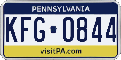 PA license plate KFG0844