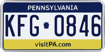 PA license plate KFG0846