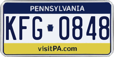 PA license plate KFG0848