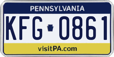 PA license plate KFG0861