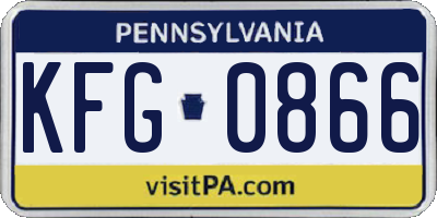PA license plate KFG0866