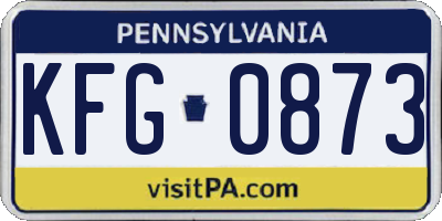 PA license plate KFG0873