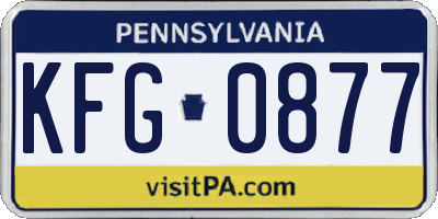 PA license plate KFG0877