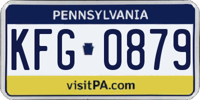 PA license plate KFG0879