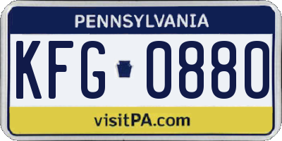 PA license plate KFG0880