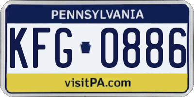 PA license plate KFG0886