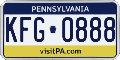 PA license plate KFG0888