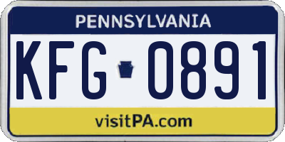 PA license plate KFG0891