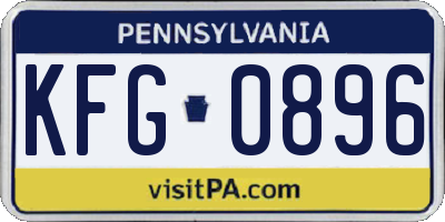 PA license plate KFG0896