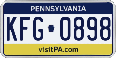 PA license plate KFG0898
