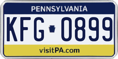 PA license plate KFG0899