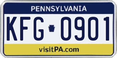 PA license plate KFG0901