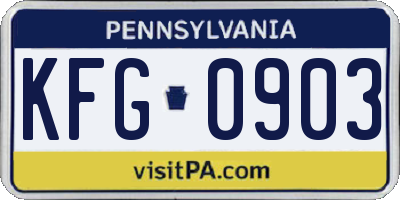 PA license plate KFG0903