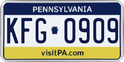 PA license plate KFG0909