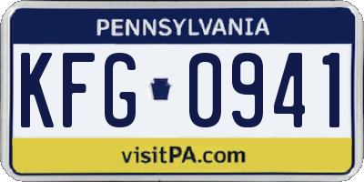 PA license plate KFG0941