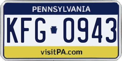 PA license plate KFG0943