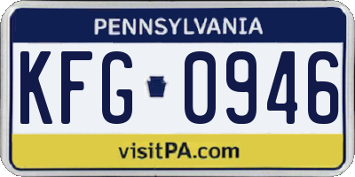 PA license plate KFG0946