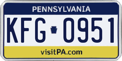 PA license plate KFG0951
