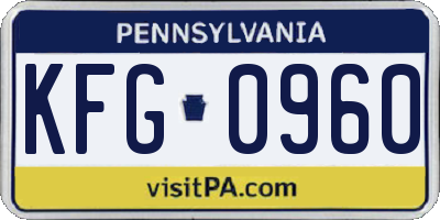 PA license plate KFG0960