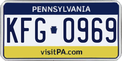 PA license plate KFG0969
