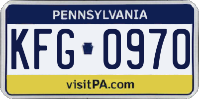 PA license plate KFG0970