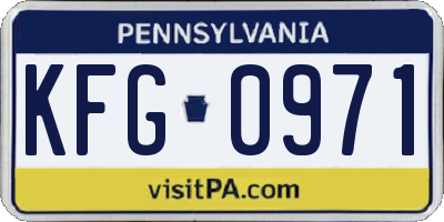 PA license plate KFG0971