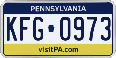 PA license plate KFG0973