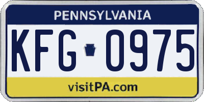 PA license plate KFG0975