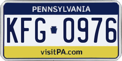 PA license plate KFG0976