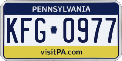 PA license plate KFG0977