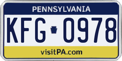 PA license plate KFG0978